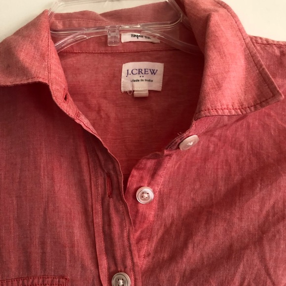 J Crew Factory button down long sleeved top in light red size Small - Picture 3 of 5
